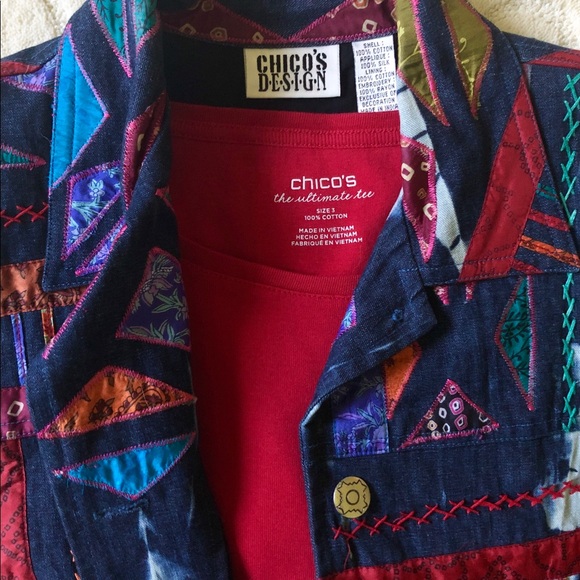 🌷✨HP✨🌷Multicolored Embroidered Denim Jacket - Picture 2 of 6